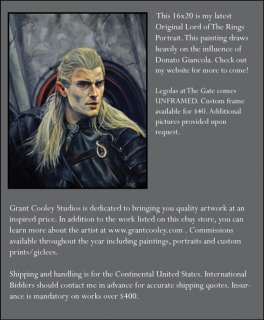 Legolas at the Gate 16x20 Lord of the Rings Fantasy Oil Painting Elf 