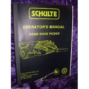 Schulte RS320 Rock Picker OEM OEM Owners Manual Schulte RS320  