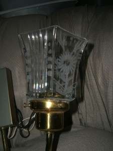 Lot Eames Era EJS Lighting Sconce etch Glass Brass 3arm  