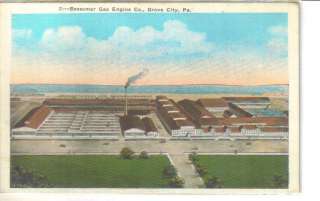 Bessemer Gas Engine Co Grove City PA Rare Postcard  