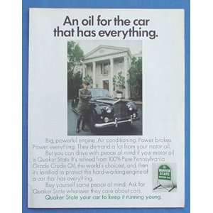  Quaker State Oil For Car Everything Print Ad (2060)