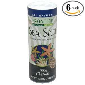 Frontier Natural Sea Salt Fine, 32 ounces (Pack of6)  