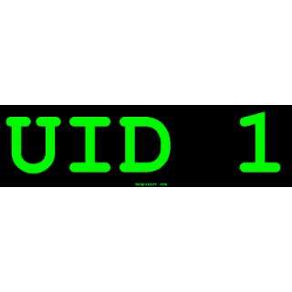  UID 1 Large Bumper Sticker Automotive