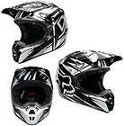 2012 Fox V1 Helmet UNDERTOW BLACK/White Off Road MX Moto Full Face DOT 