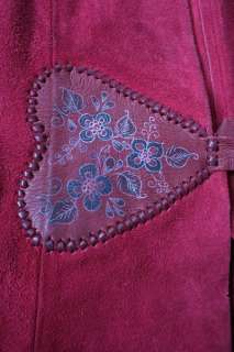 Vtg 70s SUEDE HEARTS VEST Mexico Leather Jacket S M L  
