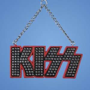   Red and Black Kiss Band Logo Christmas Ornaments 3.5