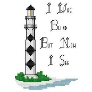   Cross Stitch Chart Kit   I Was Blind but Now I See 