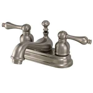 Lucille 4 Centerset Faucet with Metal Lever Handles   Brushed Nickel