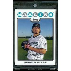 2008 Topps # 619 Sergio Mitre   Florida Marlins   MLB Baseball Trading 
