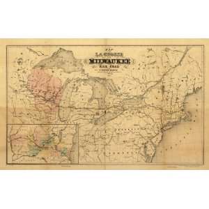  1855 Map of La Crosse and Milwaukee railroad