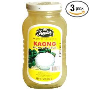 Tropics Sugar Palm Fruit   Kaong, 12 Ounce Jars (Pack of 3)  