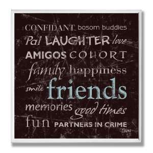   Friends Typography Brown Wall Plaque 