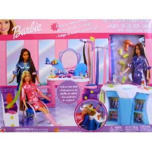  Barbie CUT N STYLE SALON 45+ Piece Playset w Crimp & Curl HAIR 