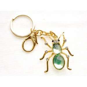   Green Crystal Body Ant Insect Bug Rhinestone Accent Key Chain Jewelry
