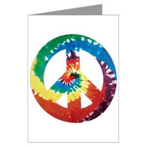   Greeting Cards (20 Pack) Rainbow Tye Dye Peace Symbol 