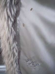 White Silver Blue Fox Arctic Long Length Coat Jacket S M 6 8 10 12 
