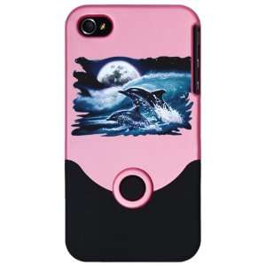    iPhone 4 or 4S Slider Case Pink Moon Dolphins 