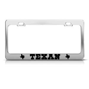  Texas Texan license plate frame Stainless Metal Tag Holder 