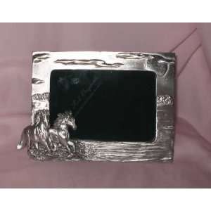  Running Horse photo frame in Pewter Baby