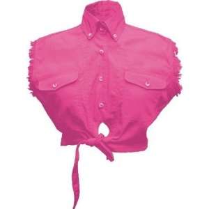  Ladies Pink Sleeveless Tie up Shirt 100% Cotton twill Automotive