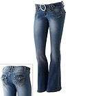 Ariya juniors light/medium wash bootcut/flare denim jeans 9/11 stretch 