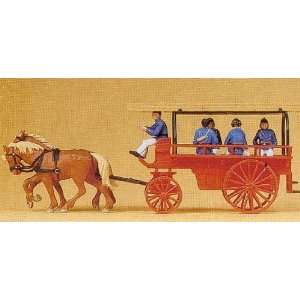  Preiser 30427 Horse Drawn Fire Cart 1900 Toys & Games