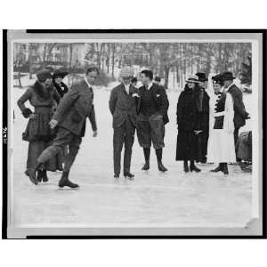  Ice skaters on ice in Tuxedo Park,New York