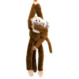  Hanging Squirrel Monkey with Baby Stuffed Animal Toys 