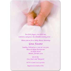  Pink Toes Magnet Small Baby Shower Invitations Baby