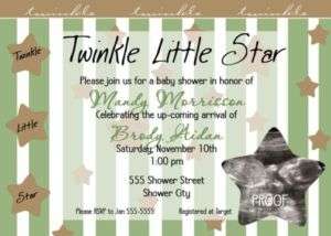 Twinkle Twinkle Little Star Baby Shower Invitations  