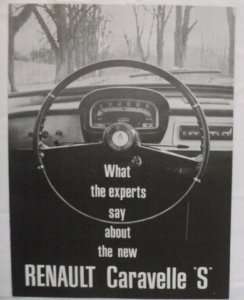 Renault 1962 Caravelle S Magazine Article Sale Brochure  