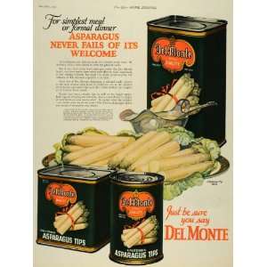  1925 Ad California Packing Del Monte Caned Asparagus Tips 