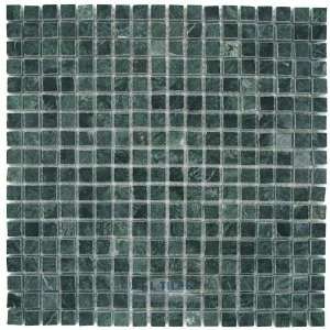  5/8 x 5/8 polished marble mosaic sheet in green marble 