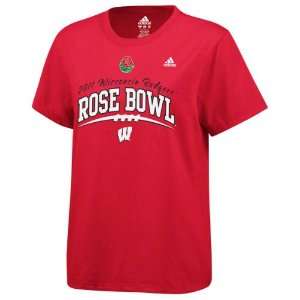 Wisconsin Badgers Womens Red adidas 2011 BCS Rose Bowl Game Splice T 
