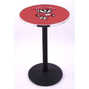  University of Wisconsin Badgers Pub Table With Chrome Edge 