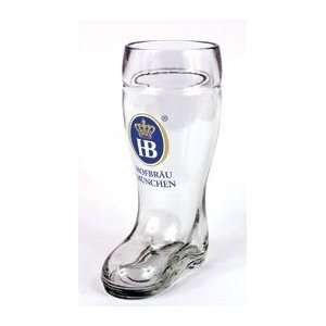  Hofbrauhaus Munich Glass Half Liter Beer Boot Kitchen 