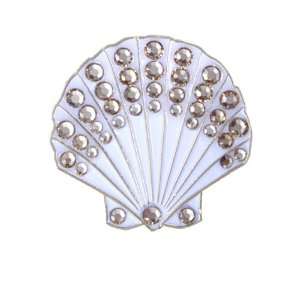   Crystal Collection USA White Shell Hat Clip Set