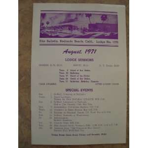 Elks Bulletin, Redondo Beach, Ca. Lodge No. 1378   August 1971 Elks 