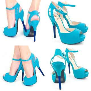 turquoise blue velvet peep toe high heel platform stiletto sandals