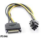 inch SATA 15 Pin Male to 6 Pin PCI Express Card Power Adapter Cable 