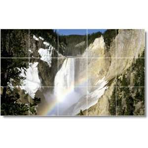 Waterfalls Picture Bathroom Tile Mural W018  24x40 using (15) 8x8 