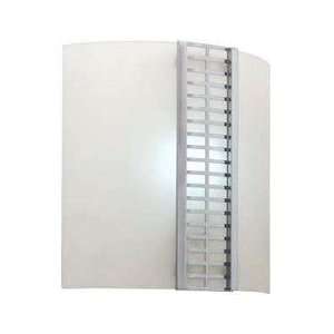 LS 1197PS/FRO WALL SCONCE W/FROST GLASS & GRID ACCENT, PS, 60W/B TYPE 
