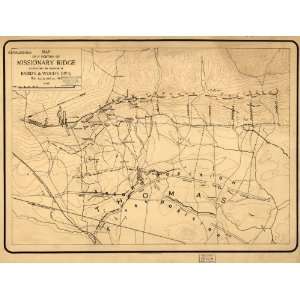  Civil War Map Map of a portion of Missionary Ridge 
