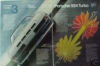 1979 Porsche 924 Turbo 2 Page Promo Trade Car Ad  