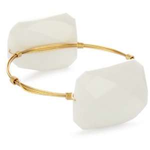   Stones Rock Double Stone White Quartz Bangle Bracelet Jewelry