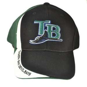  MLB TAMPA BAY DEVIL RAYS BLACK GREEN HAT CAP COTTON NEW 