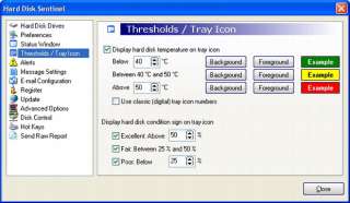 Options to configure thresholdsfor different levels and associate 