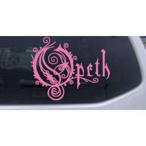 Opeth Band Logo Car Window Wall Laptop Decal Sticker    Pink 22in X 18 