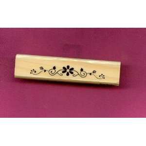  Floral Border Rubber Stamp on ¾ X 3 ½ Block Arts 