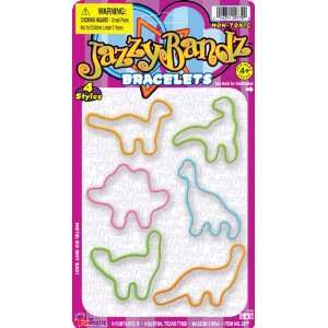  Jazzy Bandz Shaped Rubber Bands Bracelets Dinosaurs Toys 